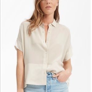 Everlane clean silk short sleeve square shirt